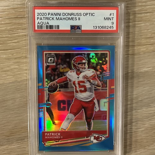 2020 Panini Donruss Optic - Patrick Mahomes II #1 Aqua Prizm /299 PSA 9