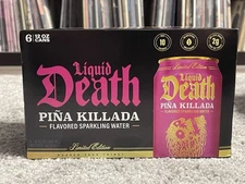 NEW Liquid Death Pina Killada Flavored Sparkling Water Limited Edition 6 Pack