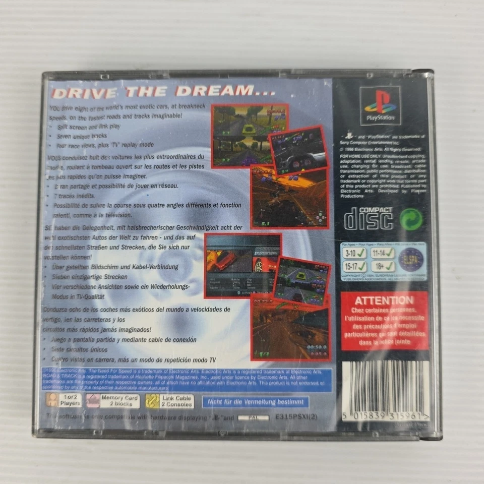 The Need For Speed - Sony PlayStation 1 PS1 Game PAL - Complete With Manual - Image 2 of 4