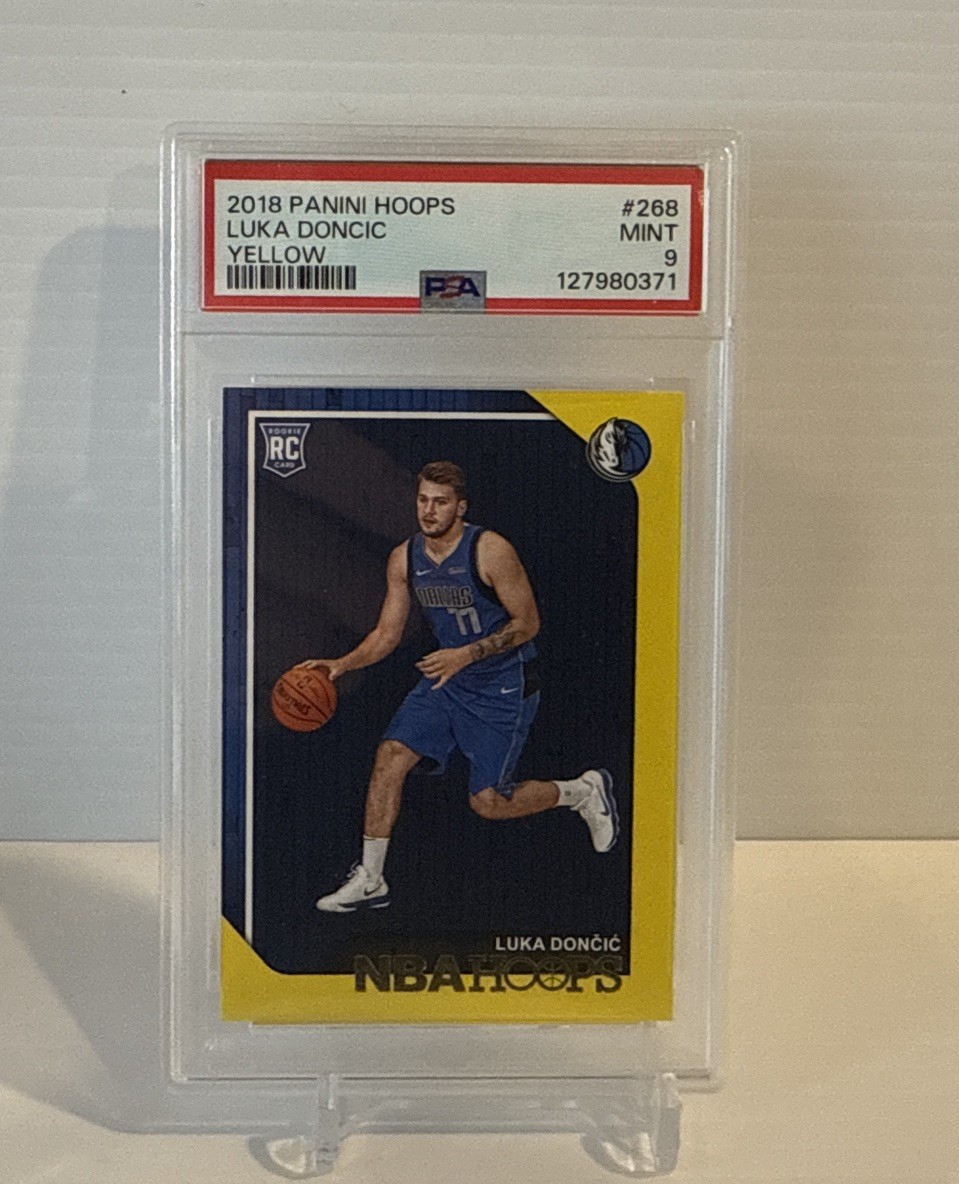 2018 Panini Donruss Luka Doncic Yellow Flood Rookie RC PSA 9 Mint