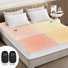 Multizone Waterproof Heated Mattress Pad, Individual Body Feet Electric Mattre