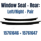 PAIR GM OEM Outer Rear Window Glass Sealing Weather Strip Trim 15761646+15761647
