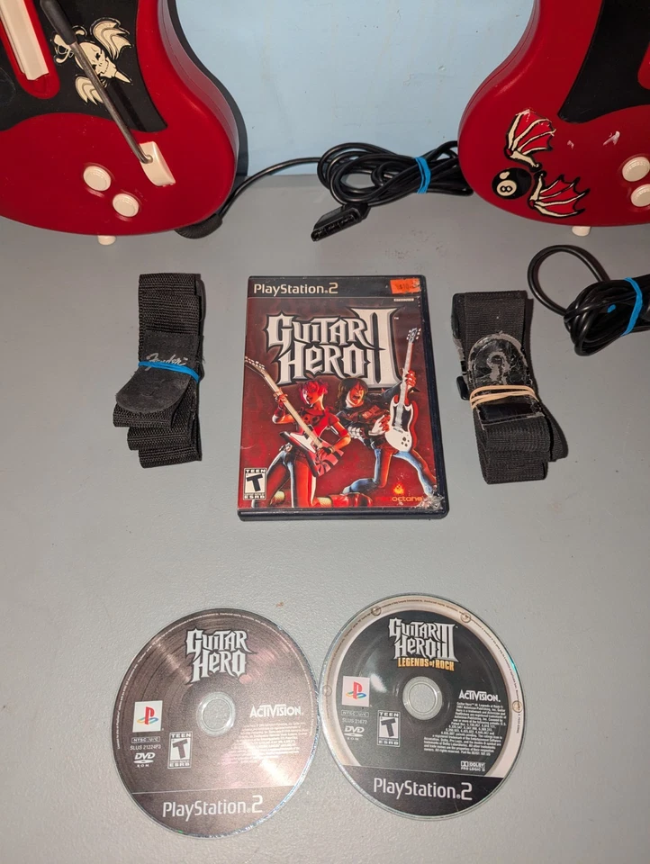 Комплект Guitar Hero 1, 2 и 3 Guitar Hero PS2 — 2 гитары, 3 игры — протестирован  - Изображение 2 из 4