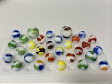 416 Lot Of 30 Vintage Marble King Rainbo Marbles 
