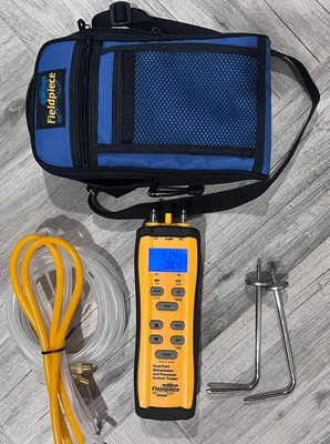 Fieldpiece SDMN6 Dual Port Manometer and Pressure Switch Tester with Case