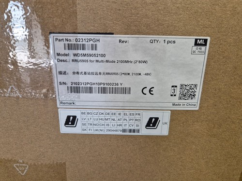 1* HUAWEI RRU5905 Multi-Mode 2100MHz (2*80W) Model WD5M59052100 PN 02312PGH - Imagen 4 de 12