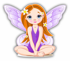Fairy Cute Cartoon Girl Princess Car Bumper Sticker Decal 5" x 5"