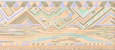 Geometric Modern Diamond Mosaic Tile Soft Pastel Peach Blue Wall paper Border