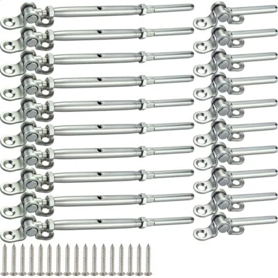 KUAHOME 10 3/16" Cable Railing T316 Stainless Steel Swage Toggle Turnbuckle Hardware Kit