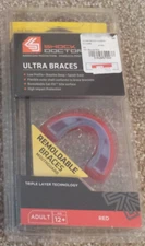 SHOCK DOCTOR ULTRA BRACES REMOLDABLE MOUTHGUARD, ADULT 12+, NEW, 4720A RED