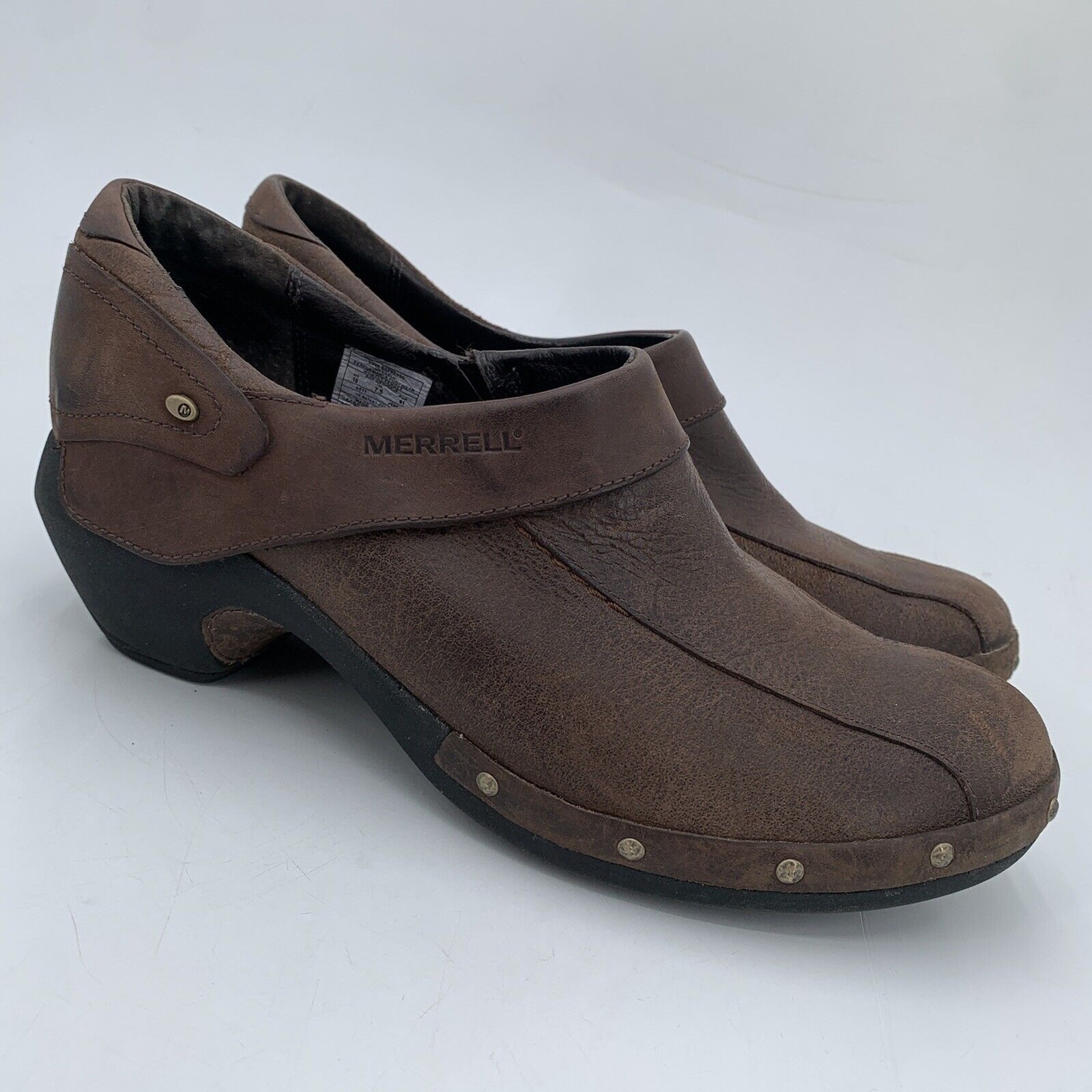 Merrell Zoccoli Donna Taglia 10 Marrone Luxe Espresso Pelle Nubuck Slip On (HF3)