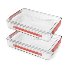 2 Pack Clear Plastic File Boxes with Latching Lids, Certificate File Box with...