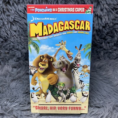 Madagascar VHS 2005 DreamWorks Ben Stiller Chris Rock Penguins Zoo