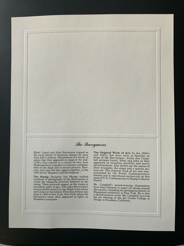 SCOTT 2012 - Barrymores - USPS COMMEMORATIVE STAMP PANEL - Bild 2 von 2