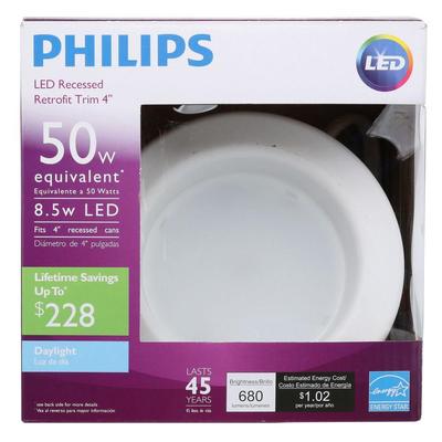 Philips 50W Daylight 4 in. Retrofit Trim Recessed Downlight Dimmable - PACK 4