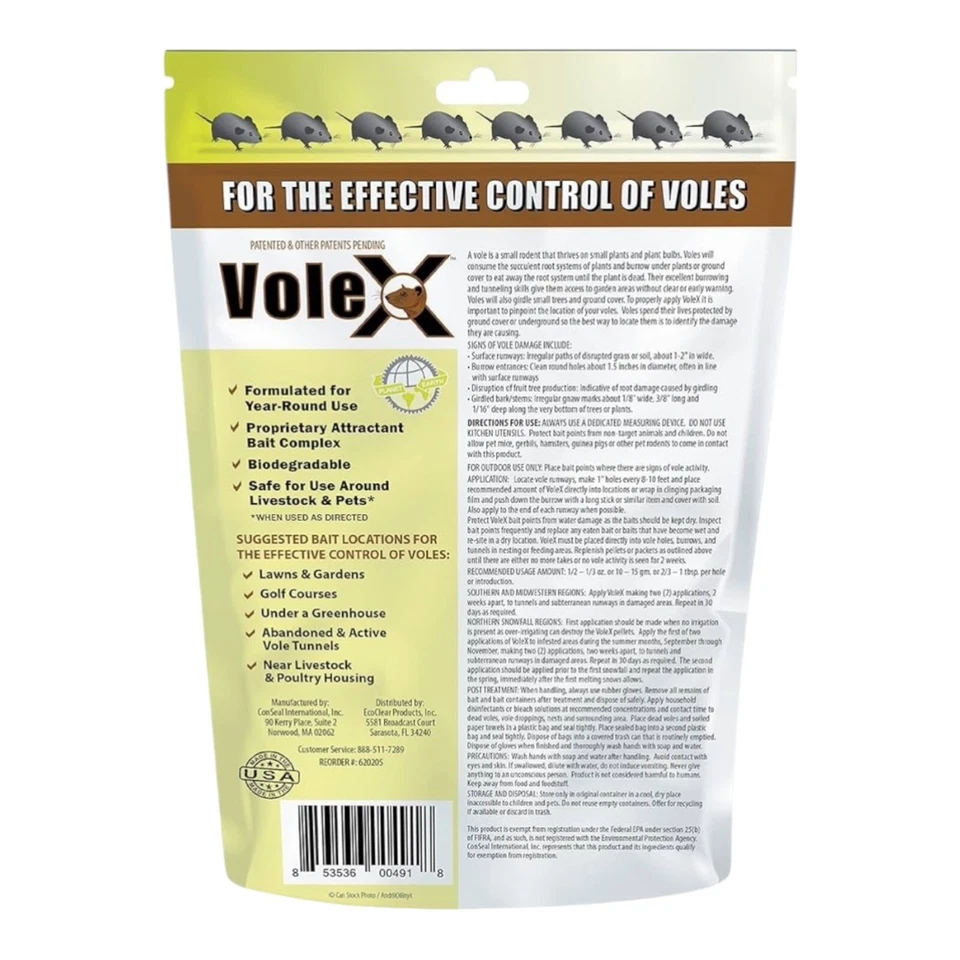 VoleX Eco-Friendly Solution Effective Against All Species of Voles Lot of 2 - Image 3 of 4