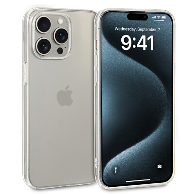 Ultra Slim Case für iPhone 15 Pro TPU Clear Schutz Hülle Skin Cover Transparent