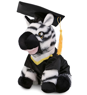 PLUSH GRADUATION - ECO FRIENDLY SUPER-SOFT PLUSH - ZEBRA 9''