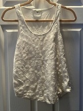BANANA REPUBLIC LACE OVER WHITE TOP SIZE XS Women s VGC