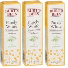 Burt's Bees Purely White Fluoride Free Toothpaste 7oz each Three Pack