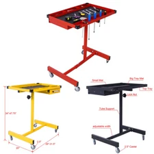 Heavy Duty Adjustable Work Table Bench With Drawer 220 lbs Rolling Tool Cart