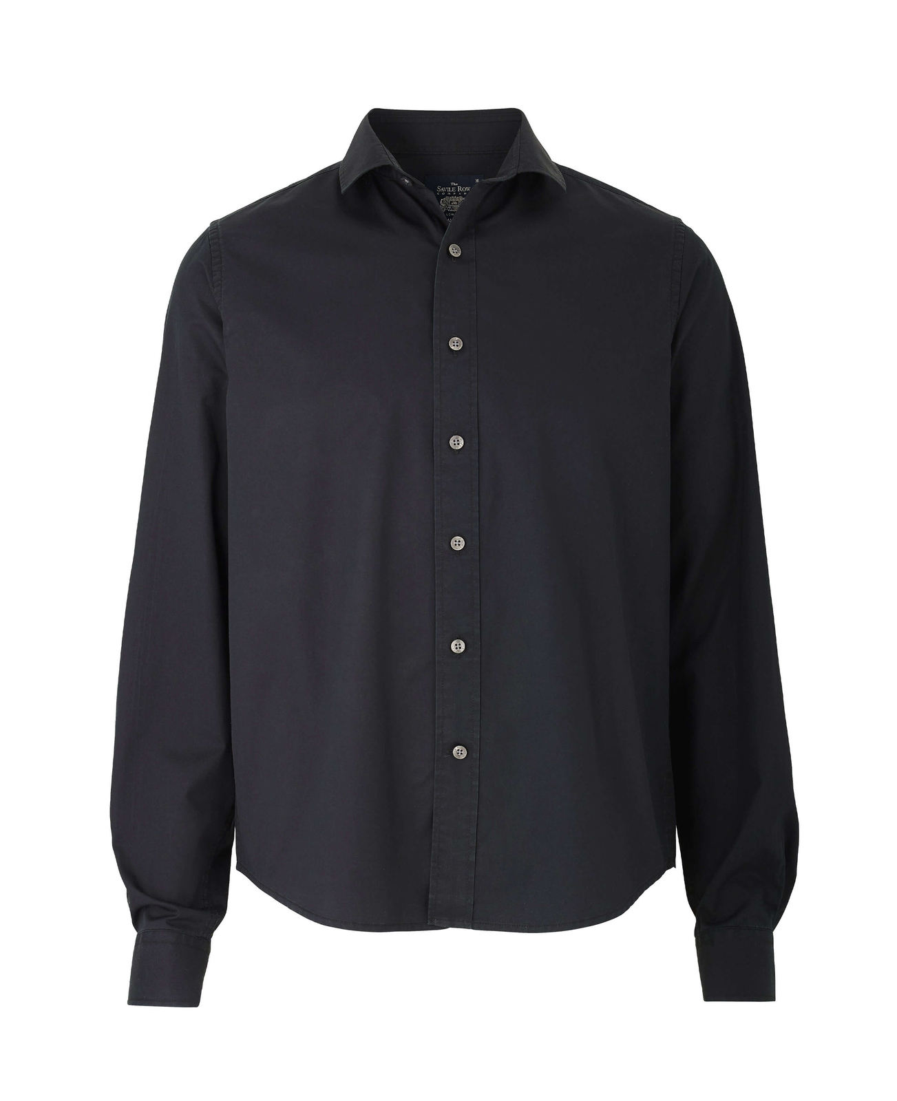 FILA Camicia casual casual Savile Row Company slim fit lunghezza corta nera manica lunga