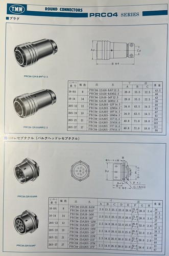 Tajimi PRCO4 12A20S 12M 14.5 Connector Plug - Picture 10 of 10