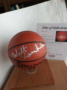 wilt chamberlain autographed basketball