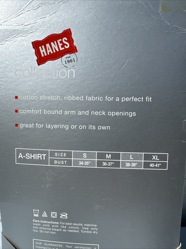 NEW Hanes Cotton Stretch A-Shirt Women's XL Blue *Free Shipping - Picture 5 of 5