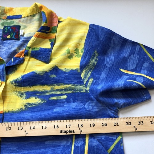 Jams World Vintage Tide Hawaiian Long Beach Pockets Shirt Dress Size L - Picture 8 of 9