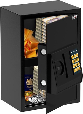 Safe Digital Schlosskasten mit Schlüssel, Hochsicherheit Sicherheit 45L Stahlschloss Haus/Büro