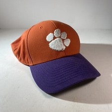 Clemson Tigers Cap Hat Purple/Orange Embroidered Tiger Paw Fan Favorite Strap