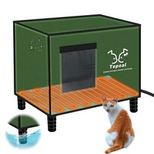 Weatherproof Heated Cat Shelter Insulated Outdoor House for Cats 16x12x13 Inc...