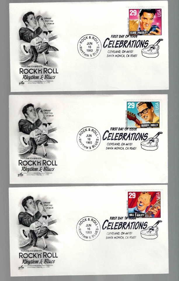 US Scott #2731-37, First Day Covers 6/16/93 Cleveland Rock & Roll Singers - Image 3 of 3