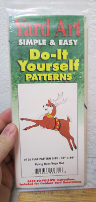 Yard Art Pattern Do it Yourself, 34 x 44 inch Flying Deer legs out, instructions