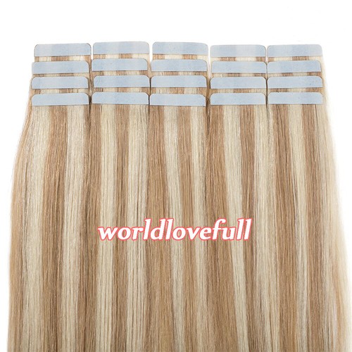 Premium Tape In Human Hair Extensions Seamless Skin Weft 100% Thick Hair 20-40Pc - Picture 80 of 80