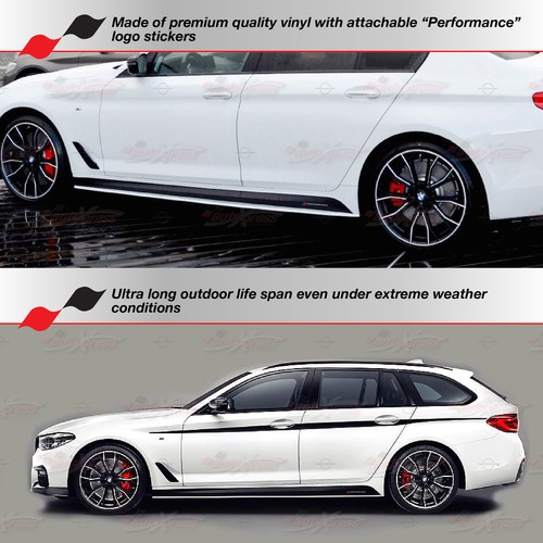 Fits BMW G30 G31 5 Series Sport Side Skirt Stickers GLOSS Vinyl Decals Stripes - Picture 5 of 10