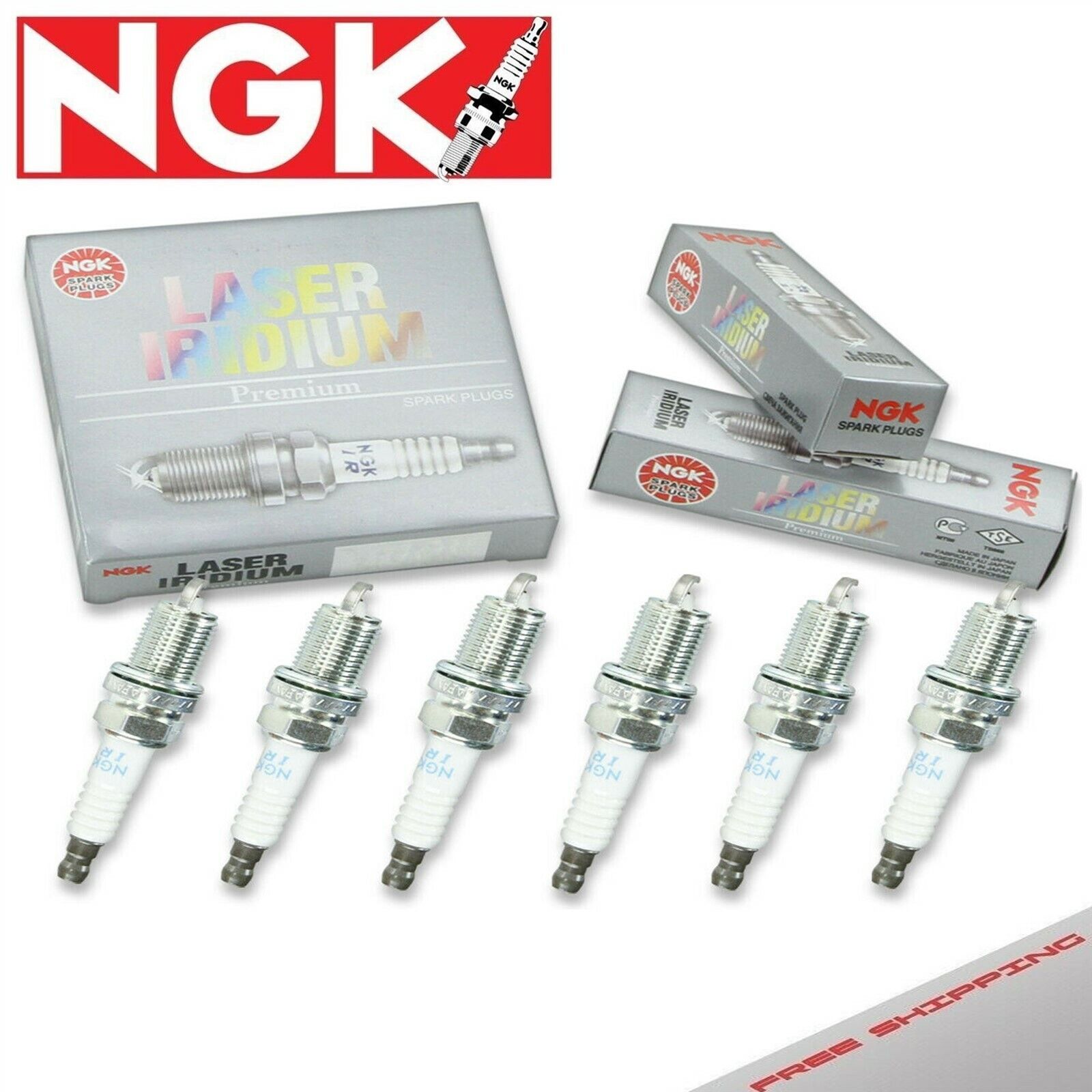 6 x Spark Plugs Made in Japan NGK Laser Iridium 93623 IFR7U-4D 93623 IFR7U4D