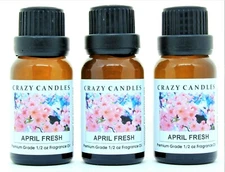 3 April Fresh 1/2oz Premium Grade Scented Fragrance Oil Crazy Candles