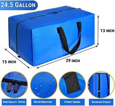 2/6 Pack Moving Bags Heavy-Duty Extra Large, Blue Moving Totes W/ Zippers Handle