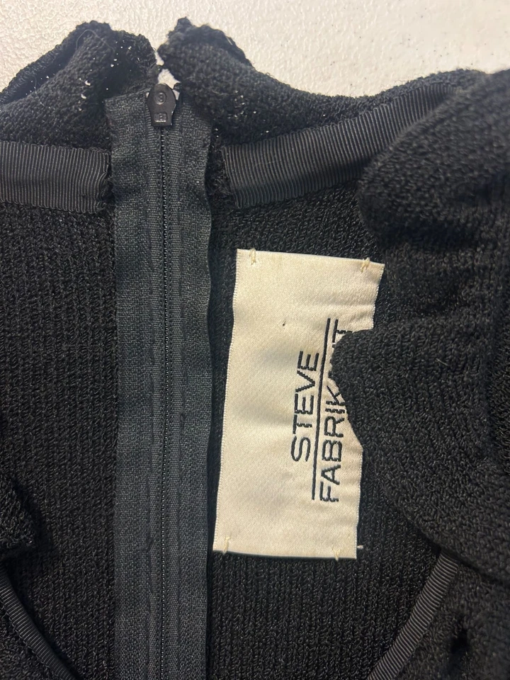 Vestido Steve Fabrikant Vintage Negro Mezcla Lana Botones Dorados Mediano Foto 4 de 4
