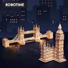 Robotime ROKR 3D DIY Wooden Puzzle - London Bridge TG412 and Big Ben TG507