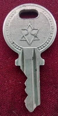 Vintage Key Unique Star Logo 9208 Appx 1-5/8'' Padlocks Cabinet Decorative Box