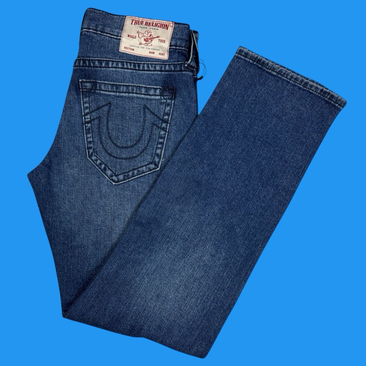 TRUE RELIGION ストレート　30 True Religion Jeans Mens Size 30x34 Ricky No Flap SN Relaxed