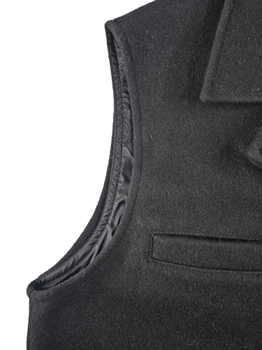 Schaefer Wool Vest Men 2XL Black Cattle Baron Western USA Salish College NWT - Picture 13 of 14
