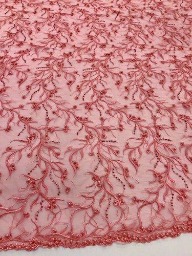 CORAL-TREE-DESIGN-EMBROIDER-AND-BEADED-WITH-RHINESTONES-AND-PEARL-ON-A-MESH CO - Imagen 5 de 9