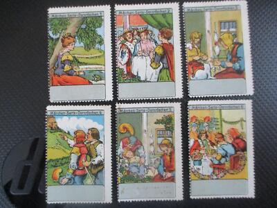 (11841) 6 x Reklamemarke - Märchen-Serie Dornröschen