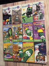 Veggie Tales VHS Lot Of 12 Big Idea Production Christian Tested 3 Green Tapes