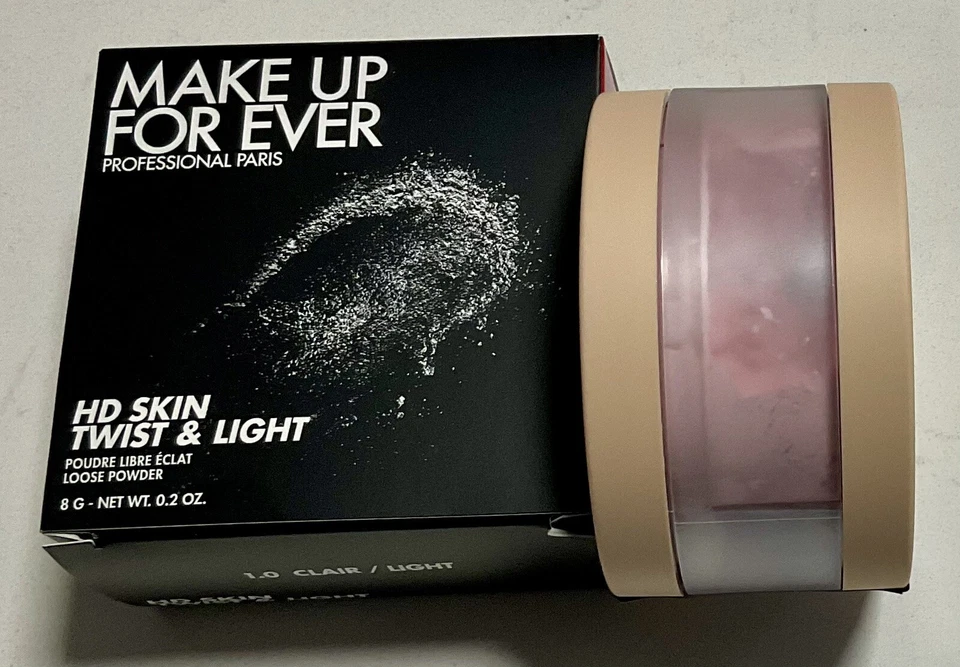 NIB Make Up For Ever HD Skin Twist & Light Loose Powder 1.0 Light (8g/0.2oz) - Image 2 of 4