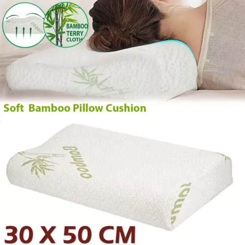 Bamboo Contour Memory Foam Pillow Neck Back Head Support Orthopaedic Pillow